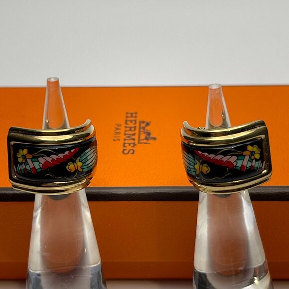 Hermès Pre-Owned 20th Century Enamel Les Flacons Clip On Earrings - Preowned - Picture 1 of 8